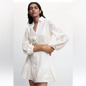 Mango eyelet shirt dress